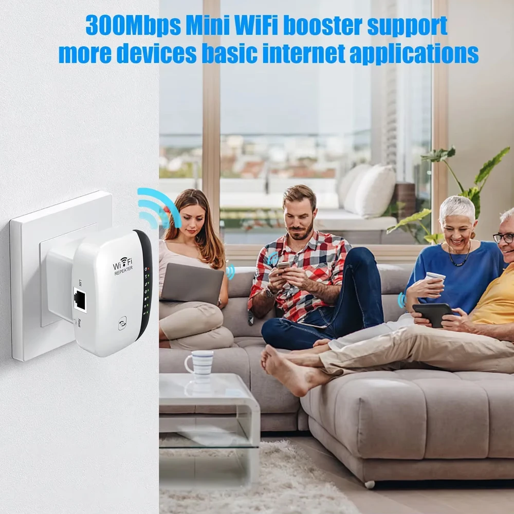 KEBIDU 300Mbps WIFI Repeater Remote Wi-Fi Amplifier 802.11N Signal Booster Network Amplifier For Home/Office Wireless Repeater