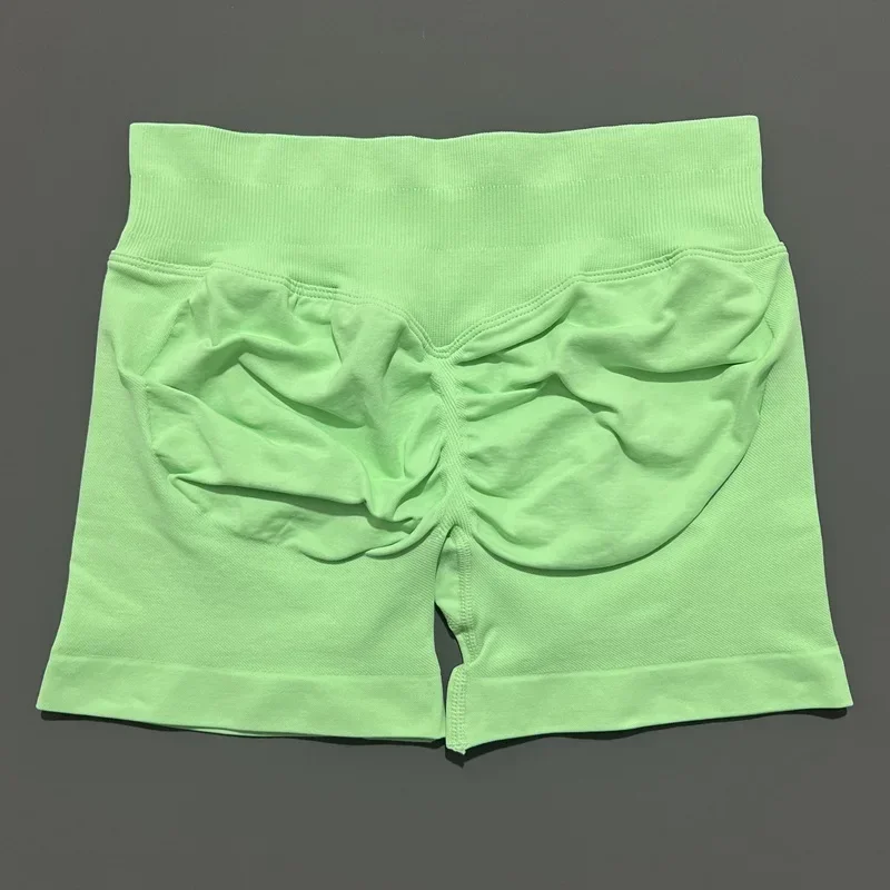 Women Sports Shorts 4.5'' Seamless Bike Sports Stretch Breathable Yoga Pants Workout Gym Running Fitness Scrunch Butt Tights