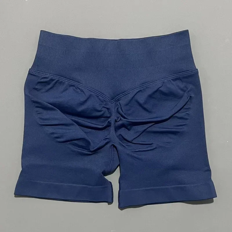 Women Sports Shorts 4.5'' Seamless Bike Sports Stretch Breathable Yoga Pants Workout Gym Running Fitness Scrunch Butt Tights