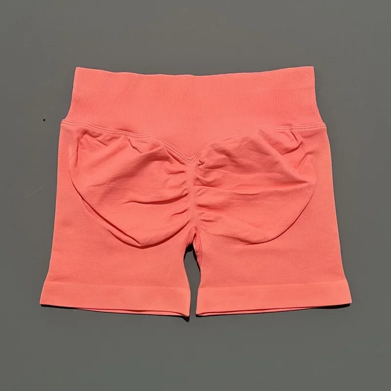 Women Sports Shorts 4.5'' Seamless Bike Sports Stretch Breathable Yoga Pants Workout Gym Running Fitness Scrunch Butt Tights