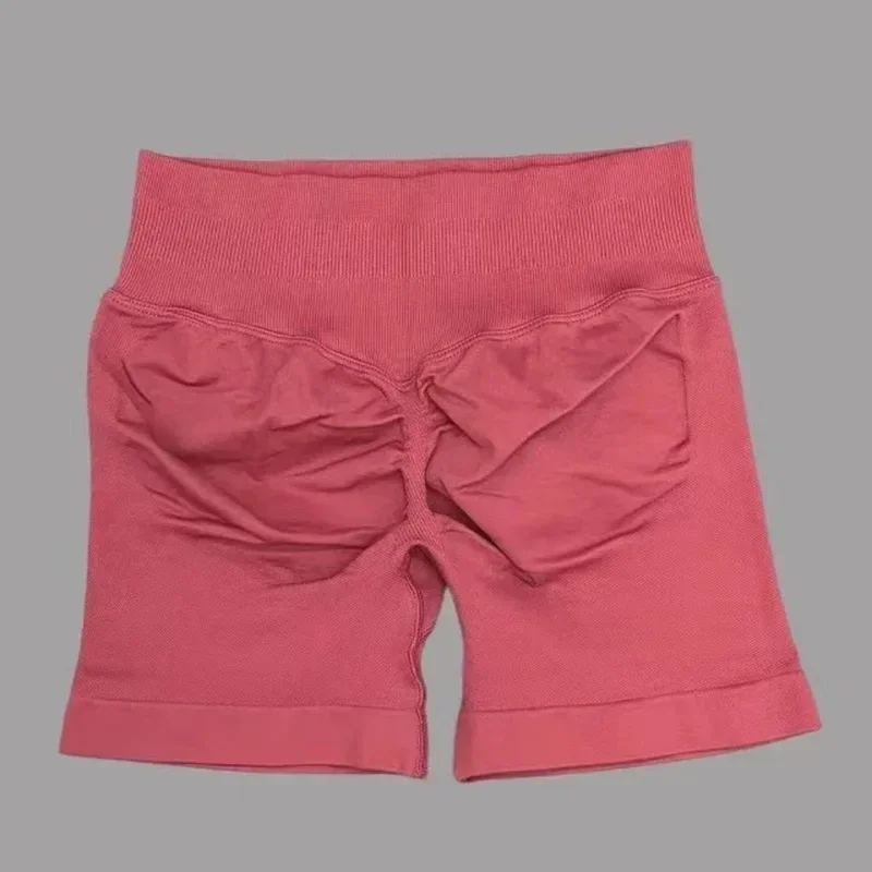 Women Sports Shorts 4.5'' Seamless Bike Sports Stretch Breathable Yoga Pants Workout Gym Running Fitness Scrunch Butt Tights