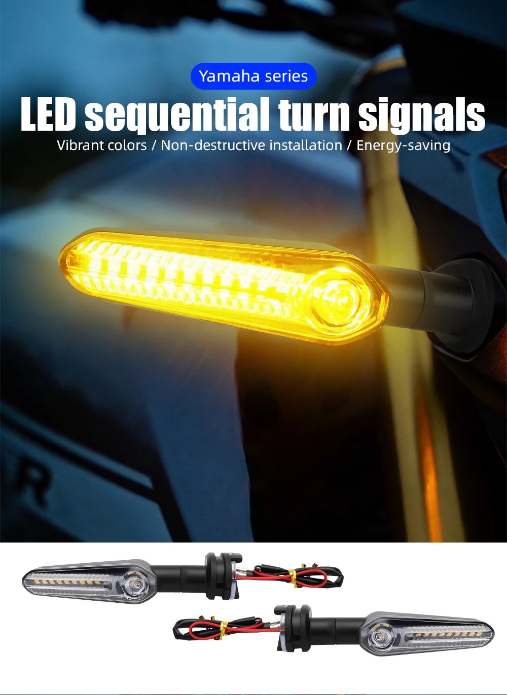 1/2 Pair MT-09 Motor LED Turn Signal Indicator Light For Yamaha YZF R6 R1 R3 R7 R9 R15 MT07 TRACER 700 900 9/GT XSR 700 XJ6 FZ1