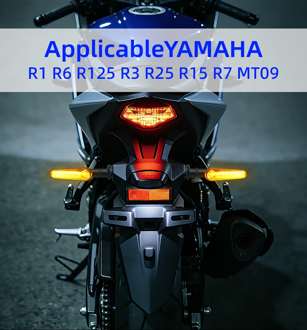 1/2 Pair MT-09 Motor LED Turn Signal Indicator Light For Yamaha YZF R6 R1 R3 R7 R9 R15 MT07 TRACER 700 900 9/GT XSR 700 XJ6 FZ1