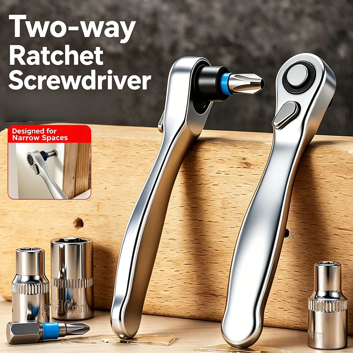 Mini Ratchet Wrench 1/4 Drive 72 Teeth Alloy Steel Socket Bit Holder for DIY Home Auto Motorcycle Bicycle Repair Hand Tools