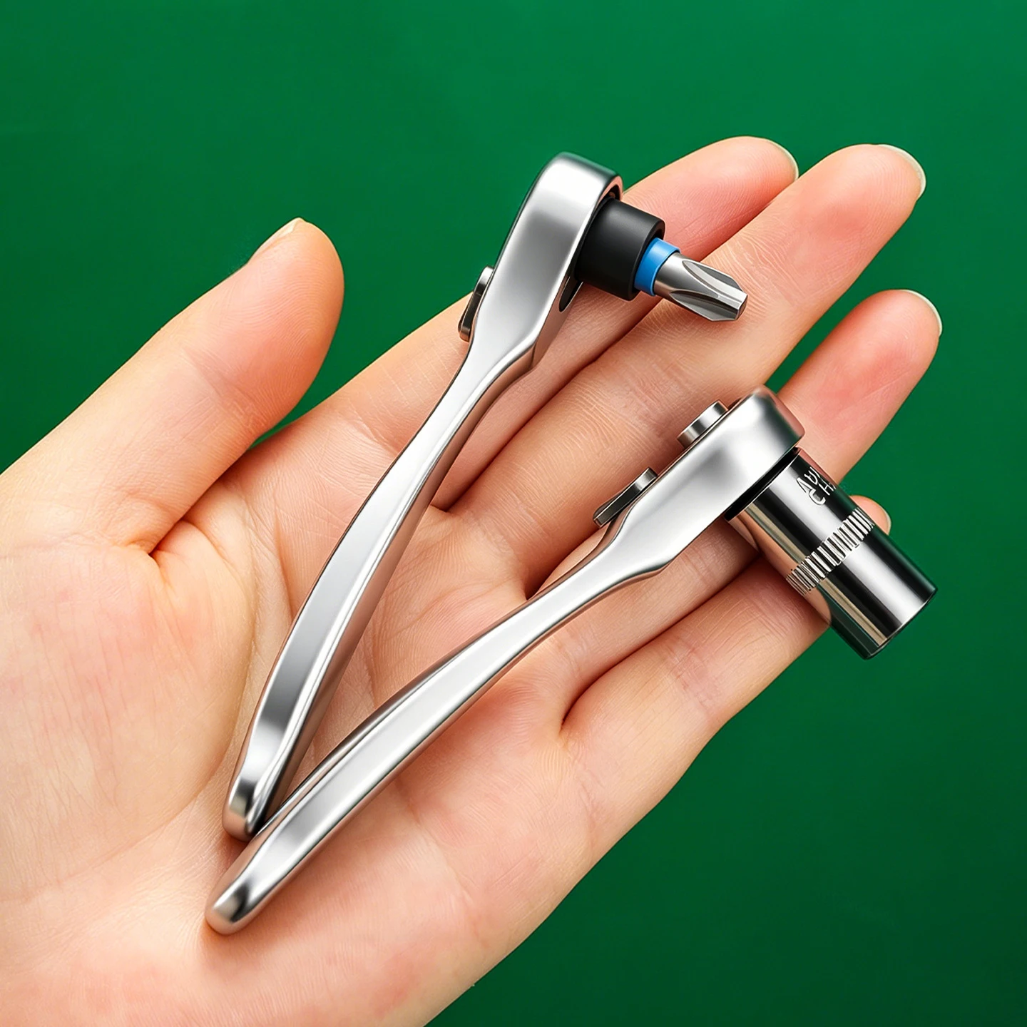 Mini Ratchet Wrench 1/4 Drive 72 Teeth Alloy Steel Socket Bit Holder for DIY Home Auto Motorcycle Bicycle Repair Hand Tools