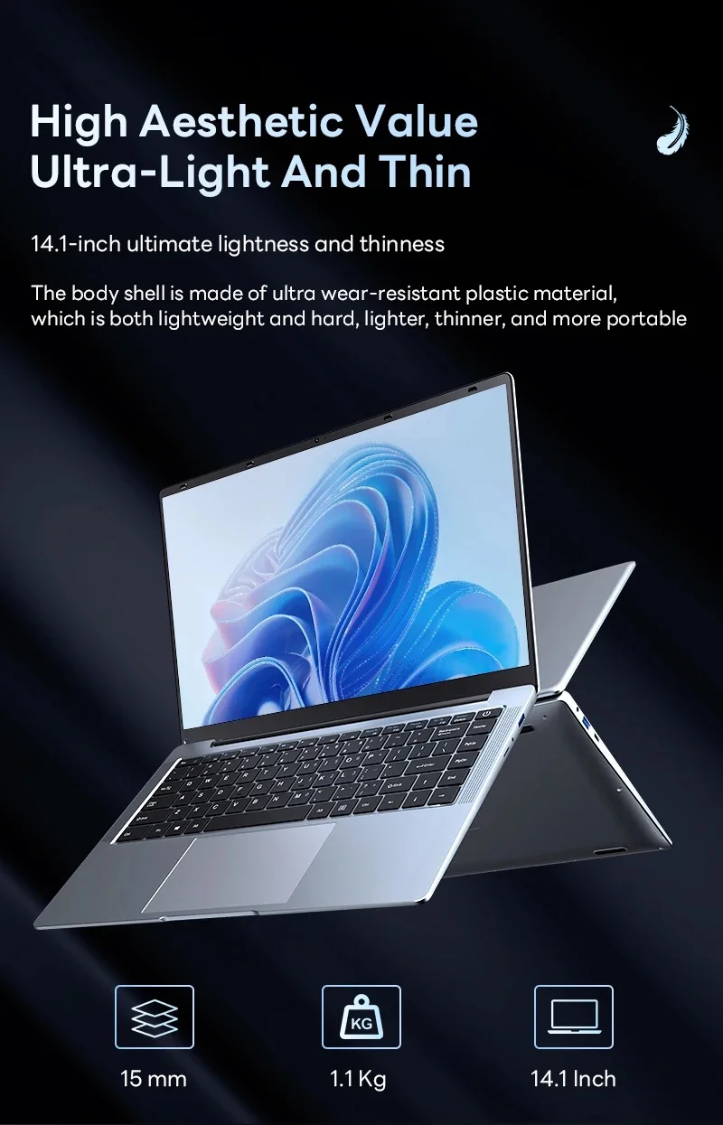 2026 Windows 11 Laptop Intel Core I7 9850H/Intel A3950 Computer 12GB RAM 1TB 2TB SSD 14.1" Laptops Ultra Slim Notebook PC Business Study Office
