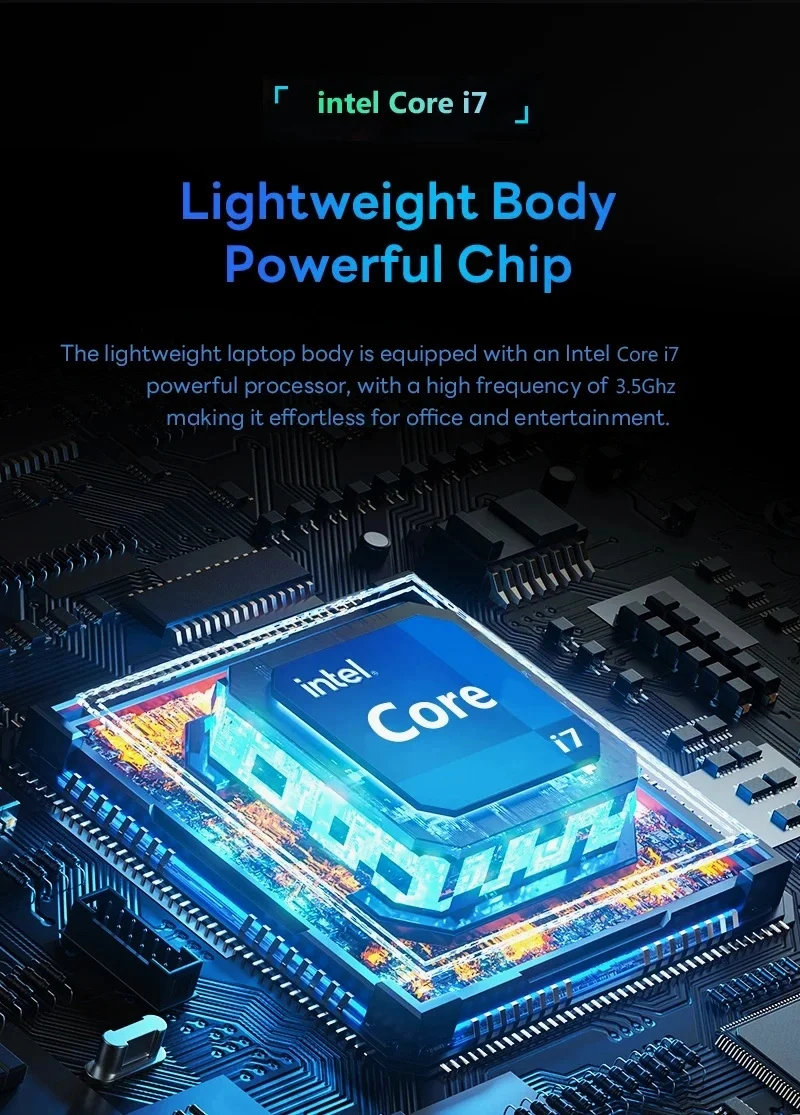 2026 Windows 11 Laptop Intel Core I7 9850H/Intel A3950 Computer 12GB RAM 1TB 2TB SSD 14.1" Laptops Ultra Slim Notebook PC Business Study Office
