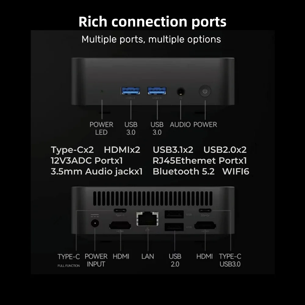 Mini PC Windows 11 Intel Core I9 10980HK/Intel N150/i7 4510U/i3 6100 16GB RAM 1TB 2TB SSD Portable PC Gamer Computer WIFI 6 BT5.2 4K Mini Gaming Pc Desktop