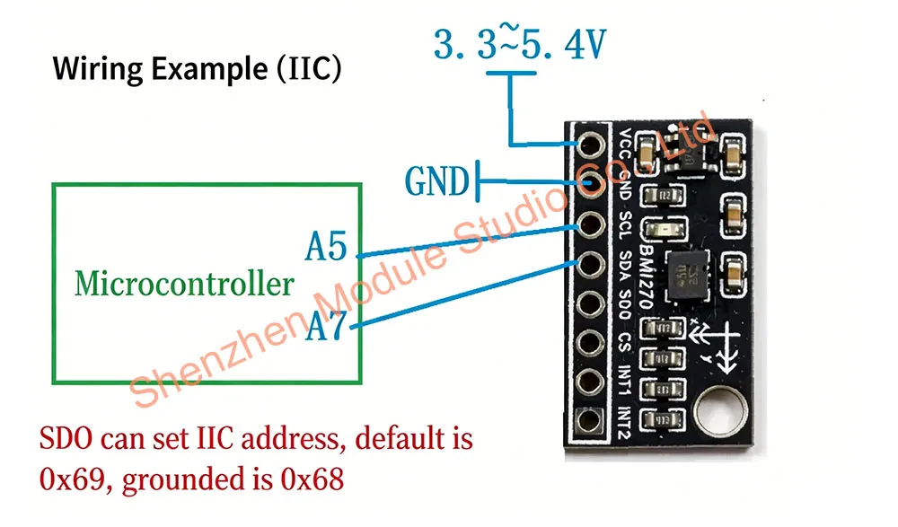 BMI270 6-Axis Gyroscope + Accelerometer High Precision IMU Sensor Module 6-Axis Attitude Sensor for Smart Car