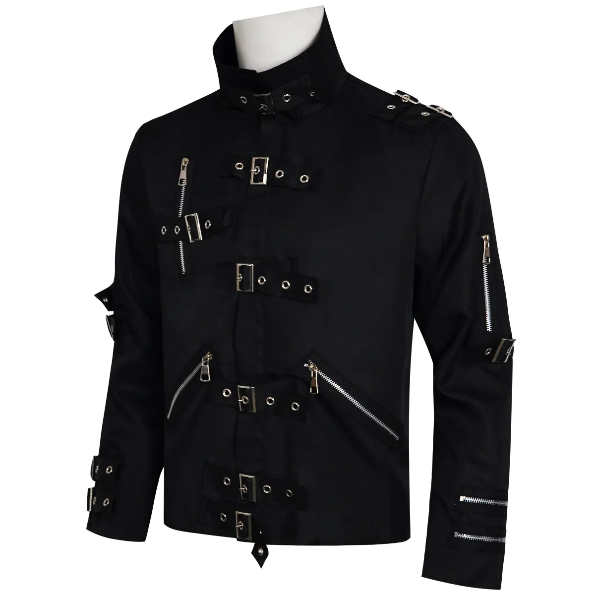 Michael Jackson BAD Punk Jacket Black Stretch Outwear Motorcycle Role Player impersonator Costumes Classic BAD T-shirt Belt
