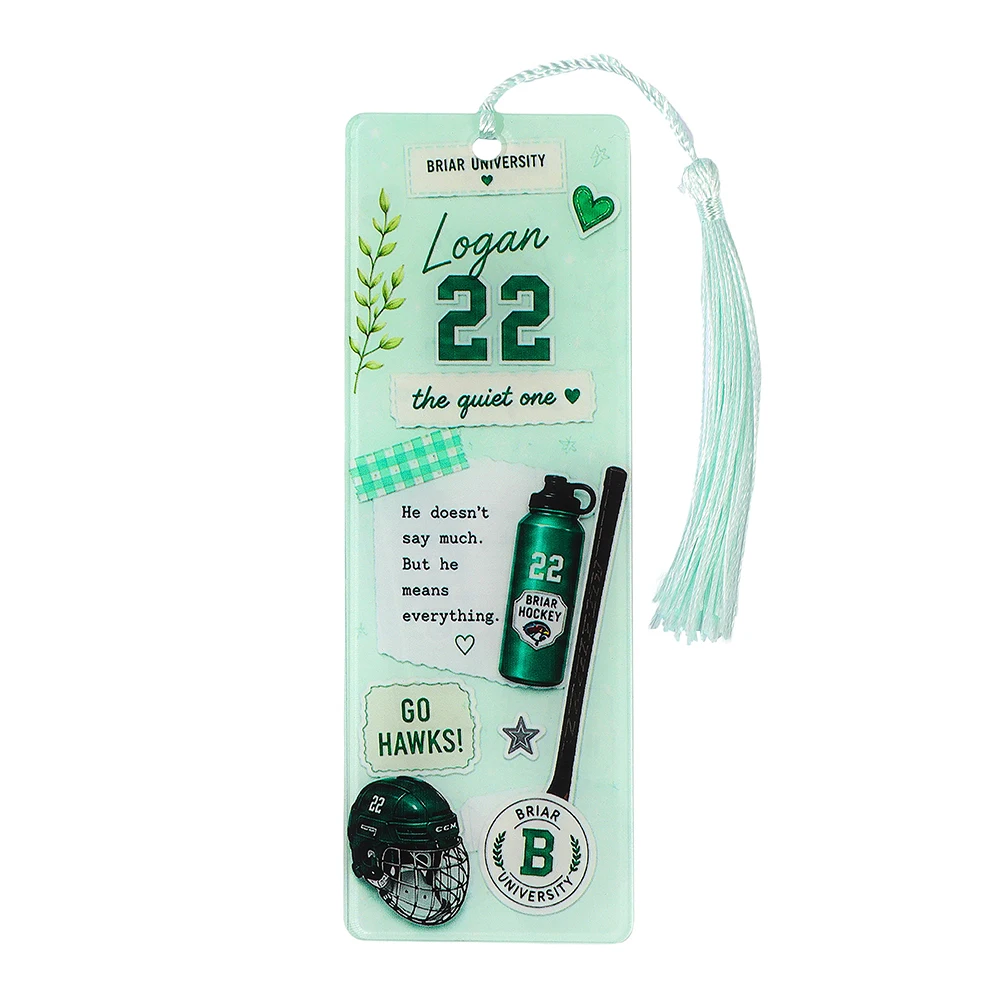 Off Campus Ice Hockey Romantic Story Acrylic Bookmark, Printed with Characters from the Novel 'Briar University'
