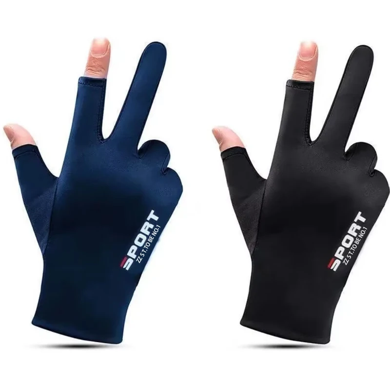 Ice Silk Halffinger Cycling Gloves for Men and Women Outdoor Sports Fitness Driving Fishing Highelastic Comfortable