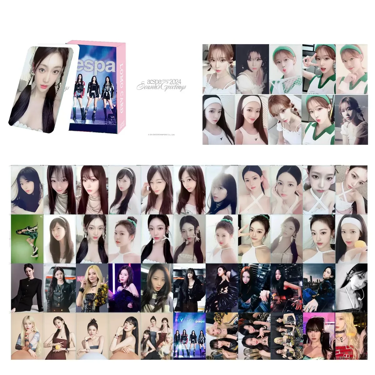 55PCS Kpop Hot Girls Idol Album "Rich Man" "SPICY" HD Small Cards KARINA NINGNING GISELLE WINTER High Quality Lomo Cards