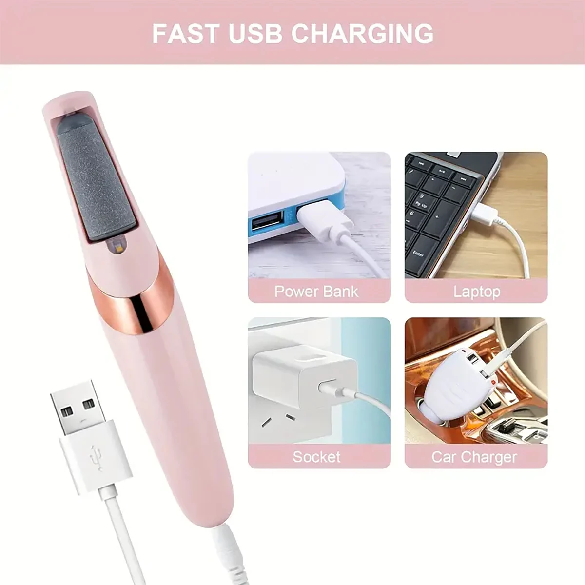1 Set of Electric Foot Callus Remover, Rechargeable Dead Skin Remover, Callus Foot Skin Grinding Stone, Pedicure Machine