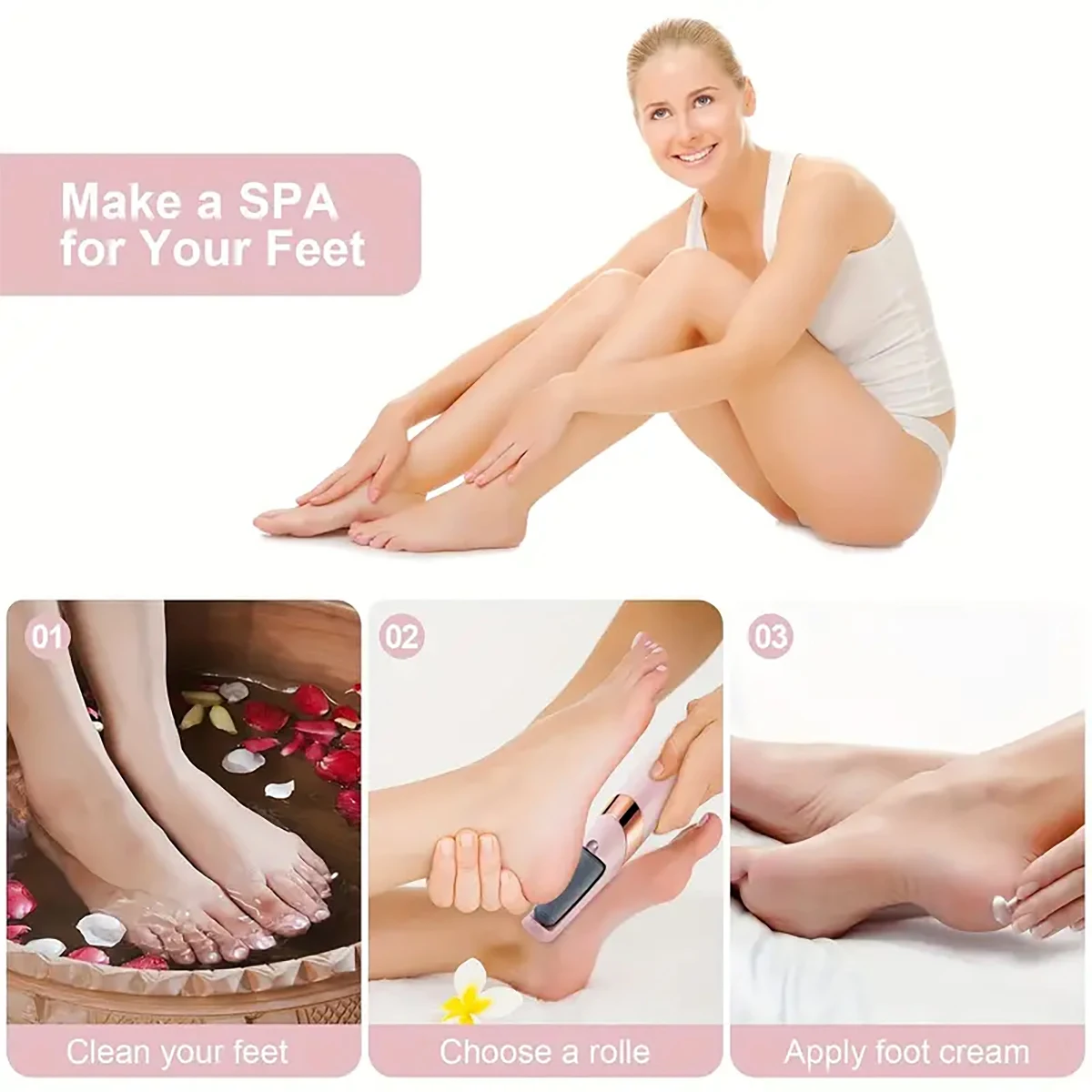 1 Set of Electric Foot Callus Remover, Rechargeable Dead Skin Remover, Callus Foot Skin Grinding Stone, Pedicure Machine