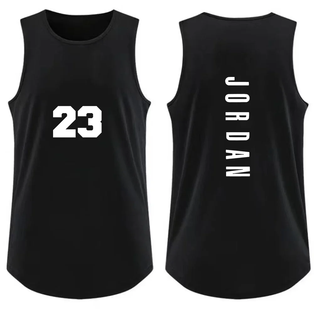 Men's Vest Fashion Gym T-Shirt Casual Breathable Sleeveless Outdoor Basketball Sports Vest Summer Street Loose T-Shirt