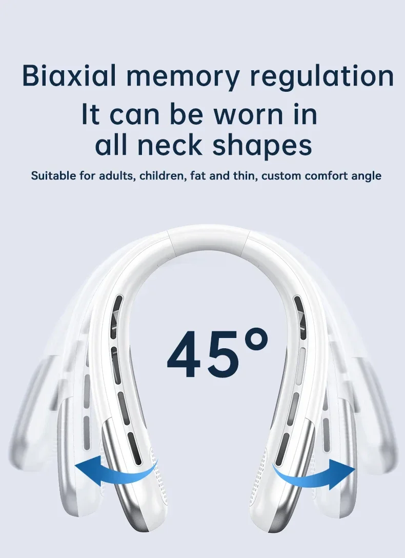 Lenovo Portable Neck Air Conditioner 5 Speed Ultra Hanging Neck Fan Rechargeable Semiconductor Refrigeration Leafless Fan 2026