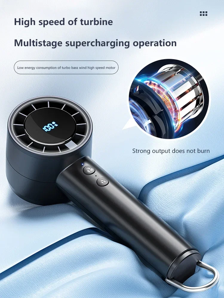 Lenovo Handheld Fan Ice Pack Refrigeration Air Conditioner Portable Silent High-Speed LED Display USB Charging Fan 2026 New