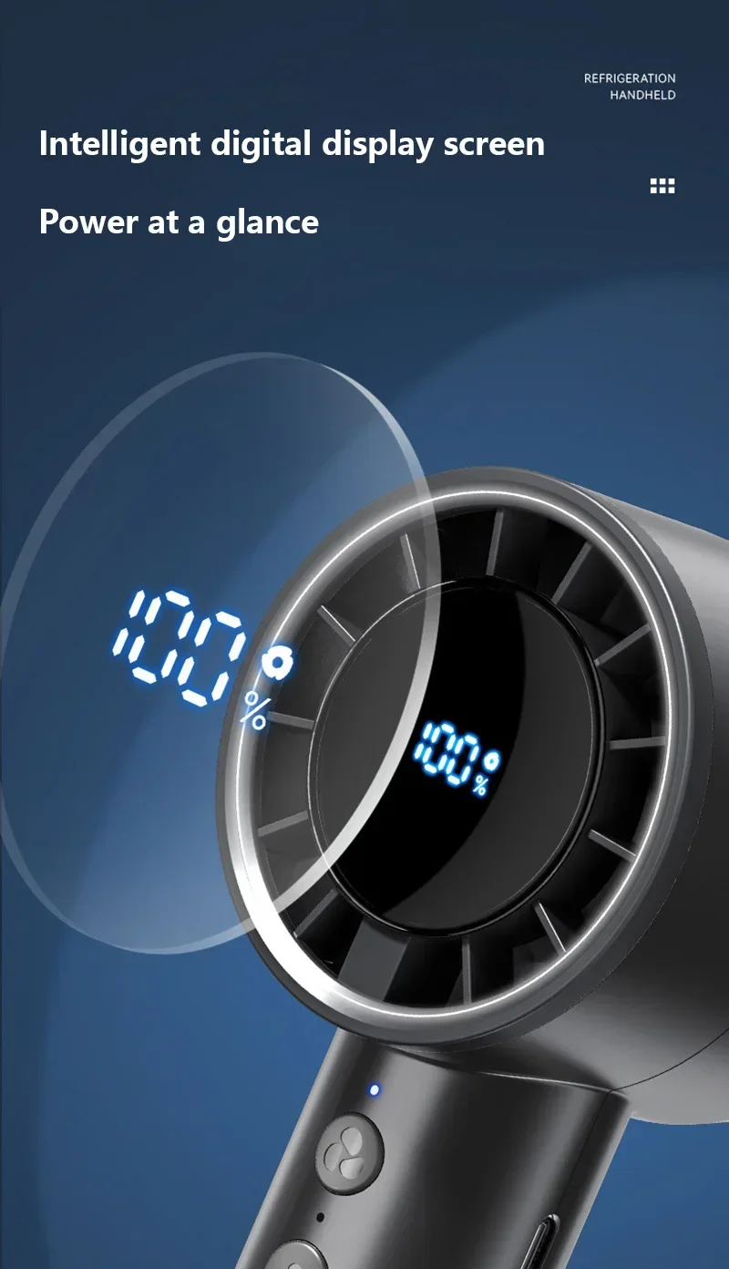 Lenovo Handheld Fan Ice Pack Refrigeration Air Conditioner Portable Silent High-Speed LED Display USB Charging Fan 2026 New