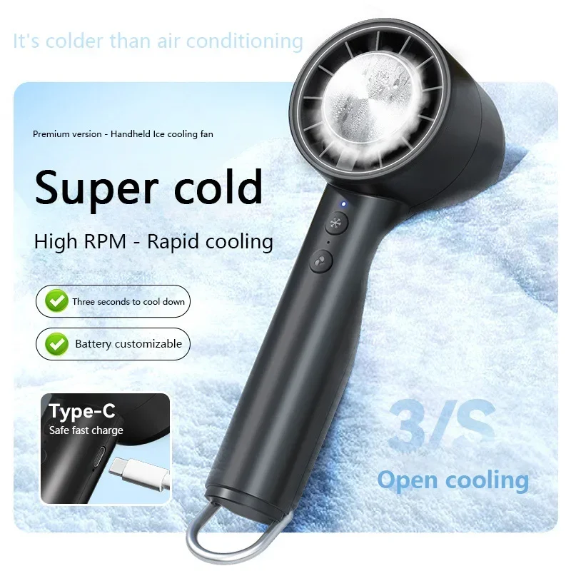 Lenovo Handheld Fan Ice Pack Refrigeration Air Conditioner Portable Silent High-Speed LED Display USB Charging Fan 2026 New