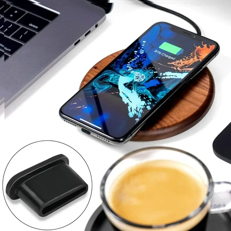 Silicone Type-C Anti-Dust Port Plug & Protector with Cleaning Brush Compatible with iPhone Samsung Xiaomi Huawei Phone Accessory