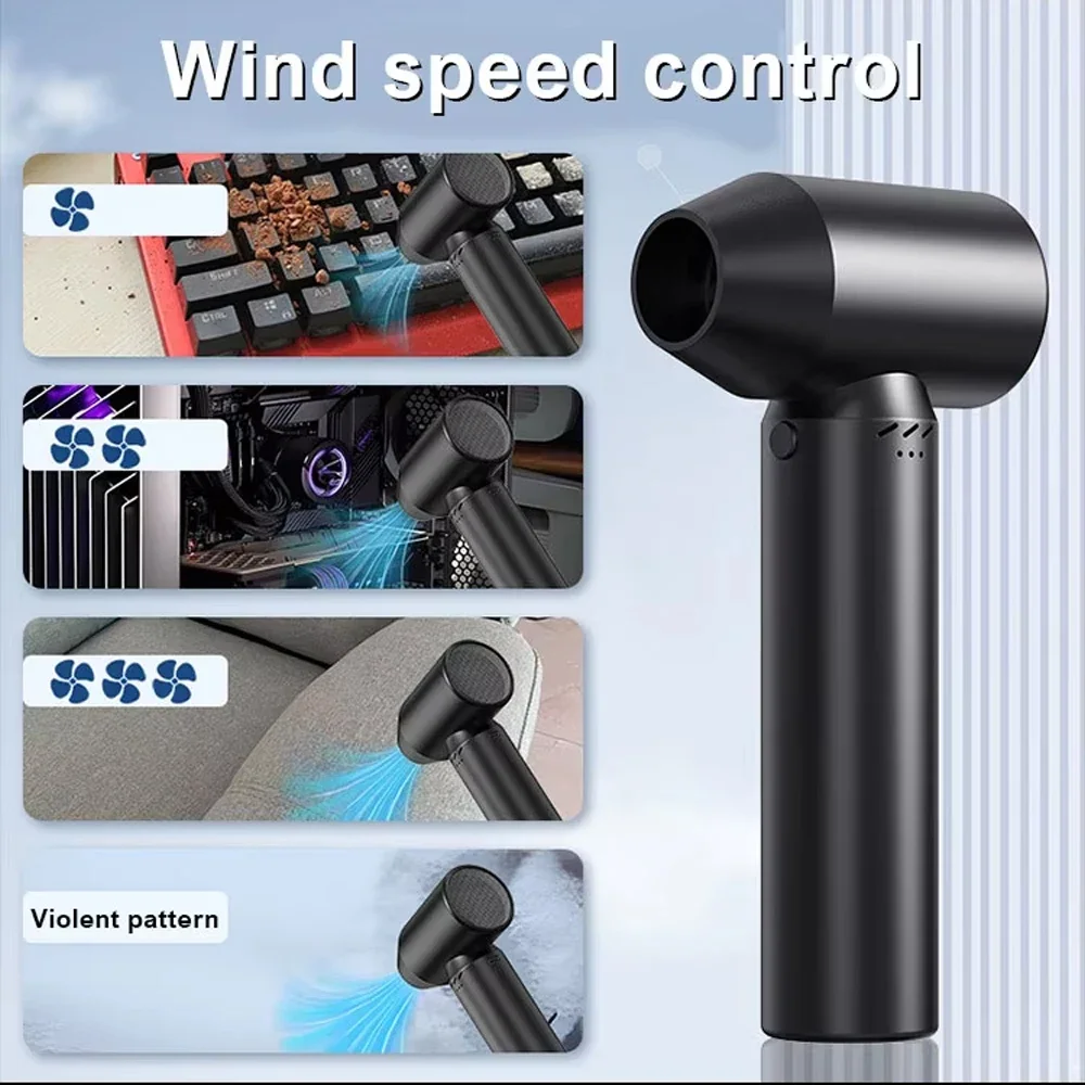 High-Speed 80000RPM Turbo Jet Fan Brushless Motor Handheld Duct Wireless Air Gun Powerful Thrust Electric Dryer for Cars