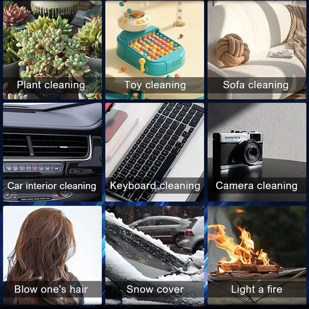High-Speed 80000RPM Turbo Jet Fan Brushless Motor Handheld Duct Wireless Air Gun Powerful Thrust Electric Dryer for Cars