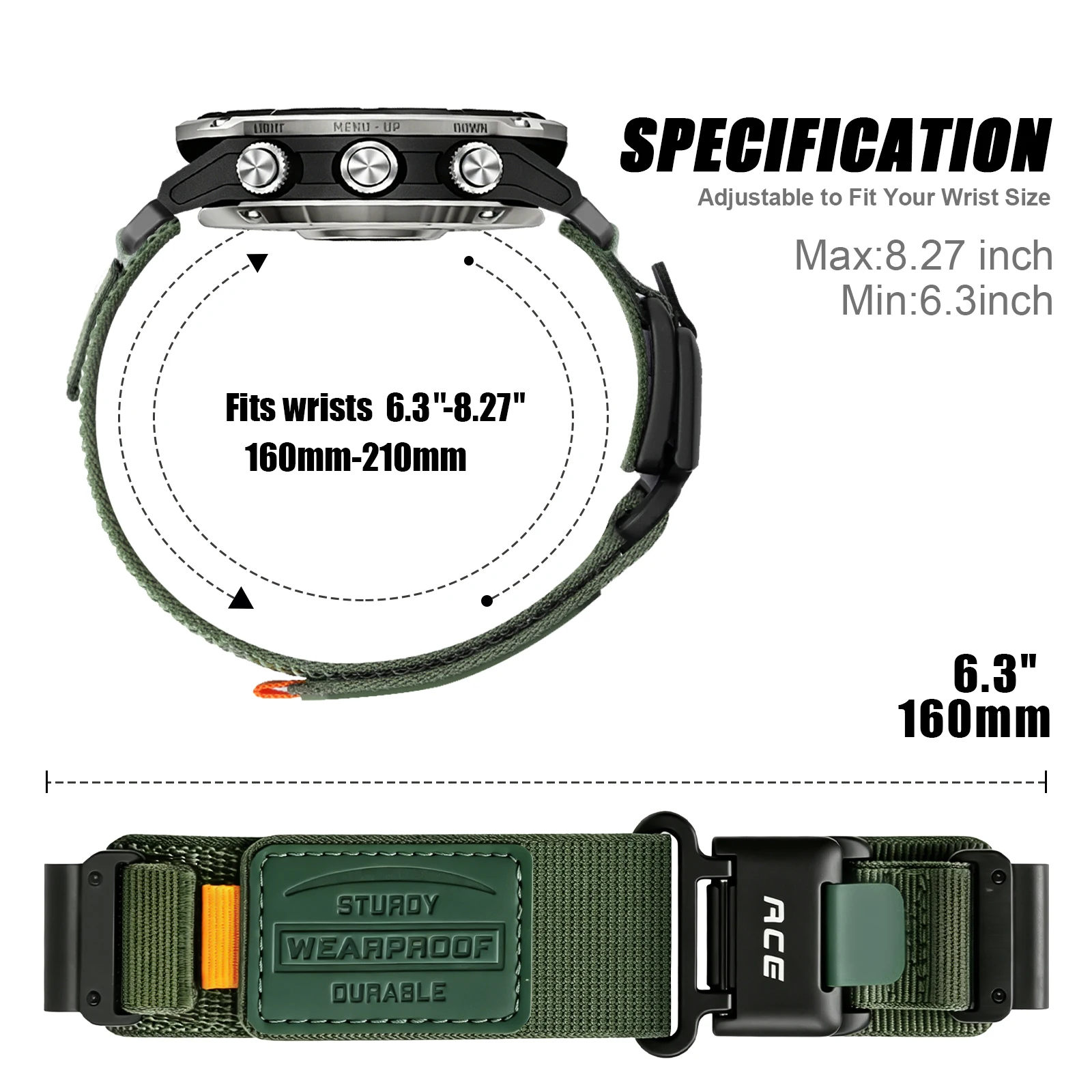 Compatible with Garmin Watch Band - 22mm/26mm Quick-Release Nylon Men's Strap, Suitable for Fenix 8/7/7X/6/5 Epix Gen2/Enduro3