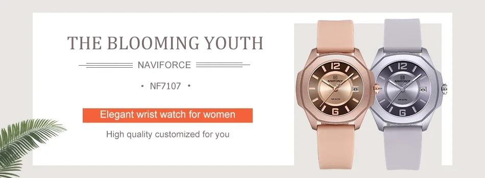 NAVIFORCE Classic Fashion Soft Silicone Strap Watch for Women Simple Casual Quartz Female Bracelet Waterproof Ladies Wristwatch
