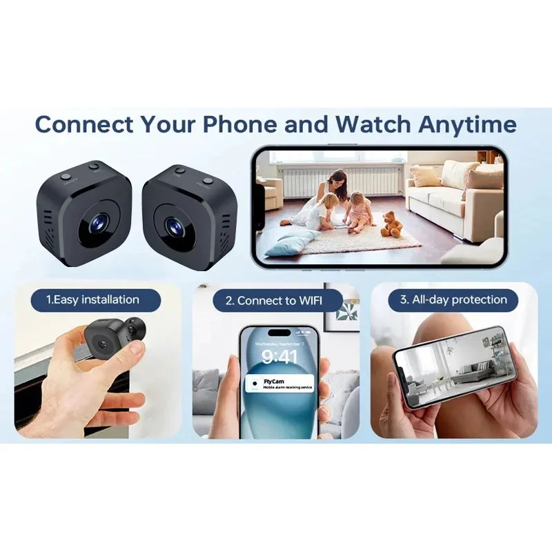 NEW 4K Full HD Wifi Smart Camera Mini Security Surveillance Camera Dual Way Audio Motion Detection Infrared Night Vision HomeCam