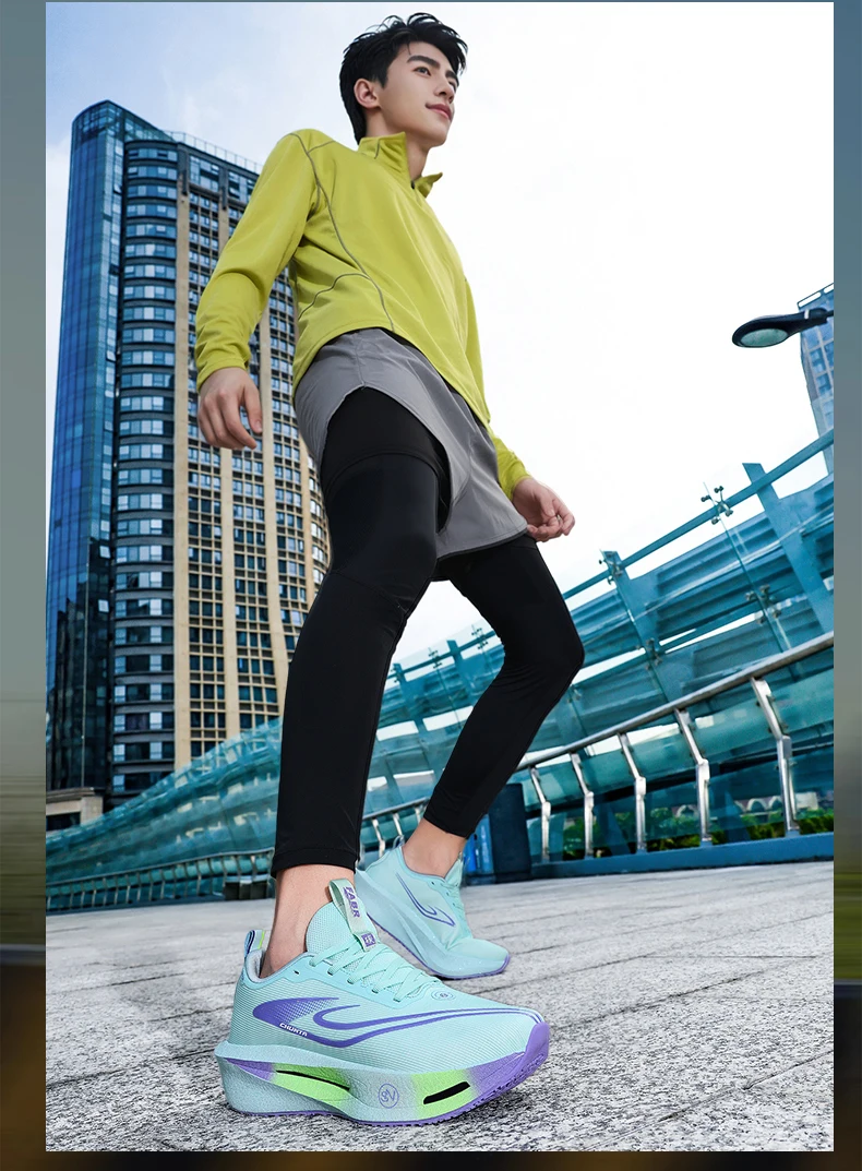 Carbon Board Men's and Women's Anti Slip Running Shoes, Professional Marathon Sports Breathable Mesh Chunta Sports Shoes