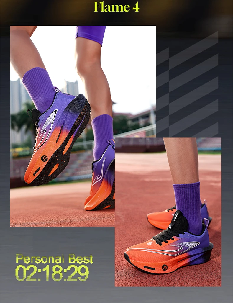 Carbon Board Men's and Women's Anti Slip Running Shoes, Professional Marathon Sports Breathable Mesh Chunta Sports Shoes