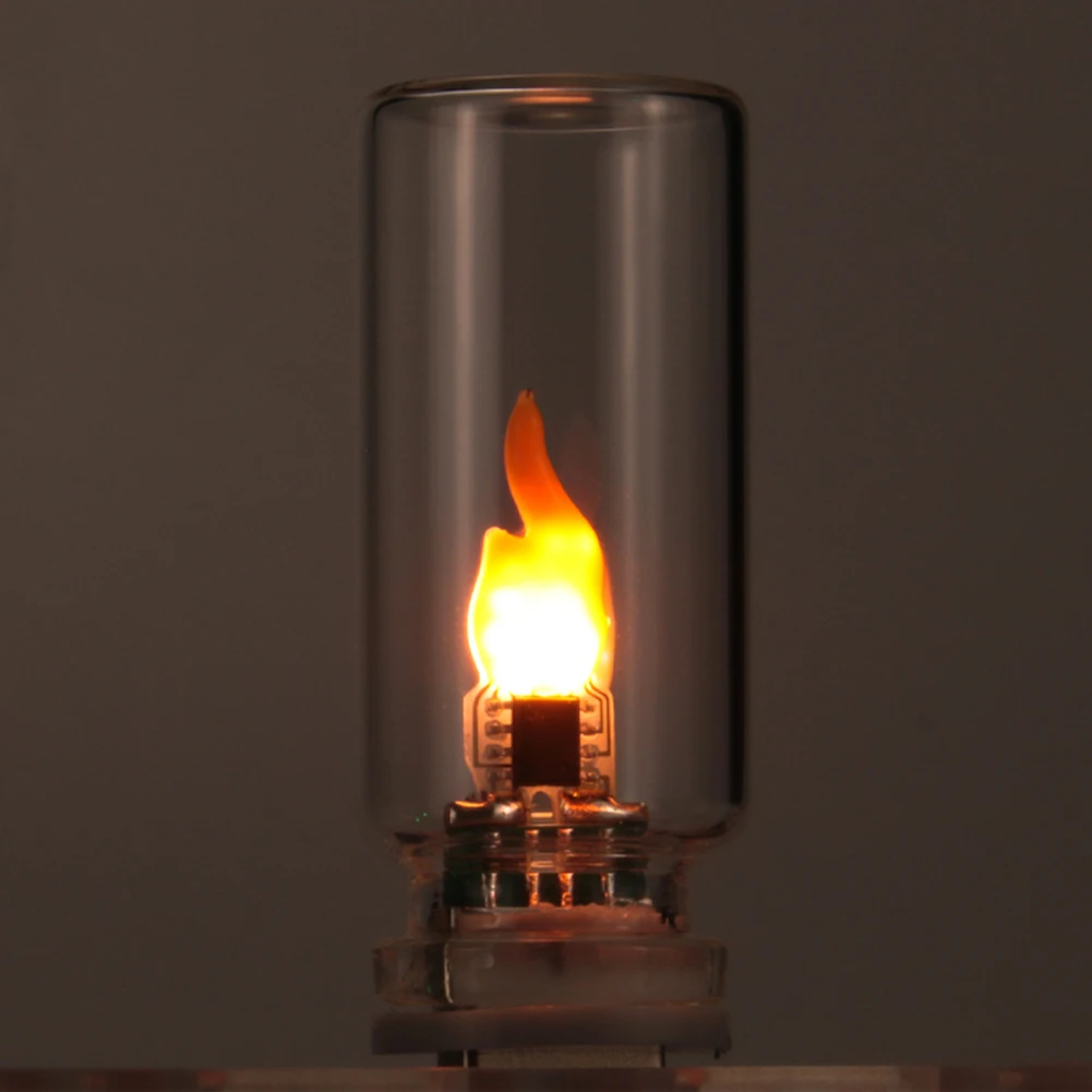 USB Flame Flickering LED Frosted Clear Glass Candle Night Light Simulated Flame for Car Home Room Laptop PC Festival Decoration