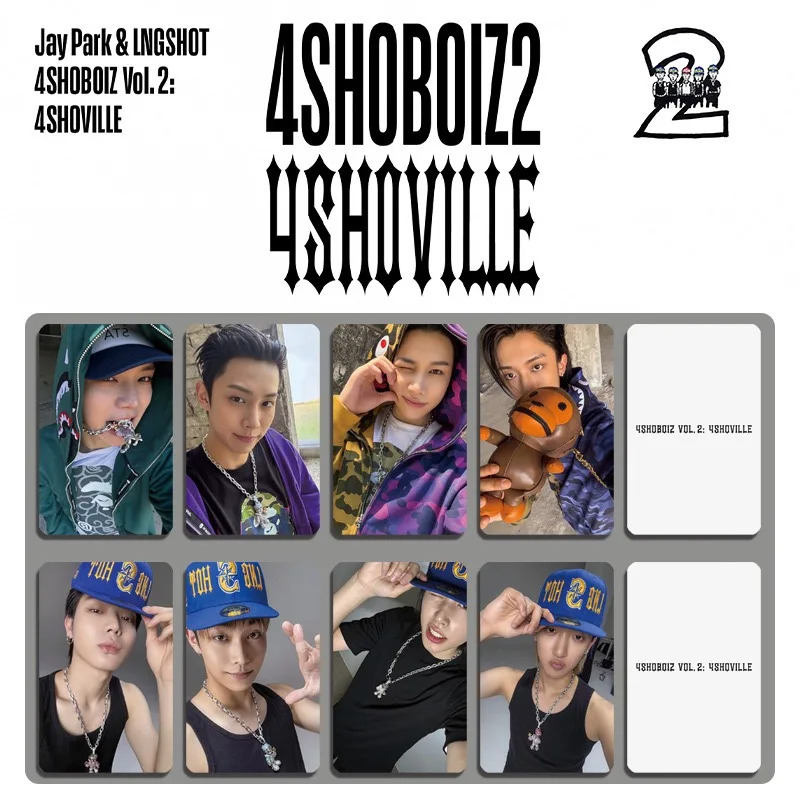 4PCS Kpop New Boy Group LNGSHOT New Album "4SHOBOIZ Vol.2 4SHOVILLE" Music Card OHYUL LOUIS RYUL WOOJIN Small Cards Photocards