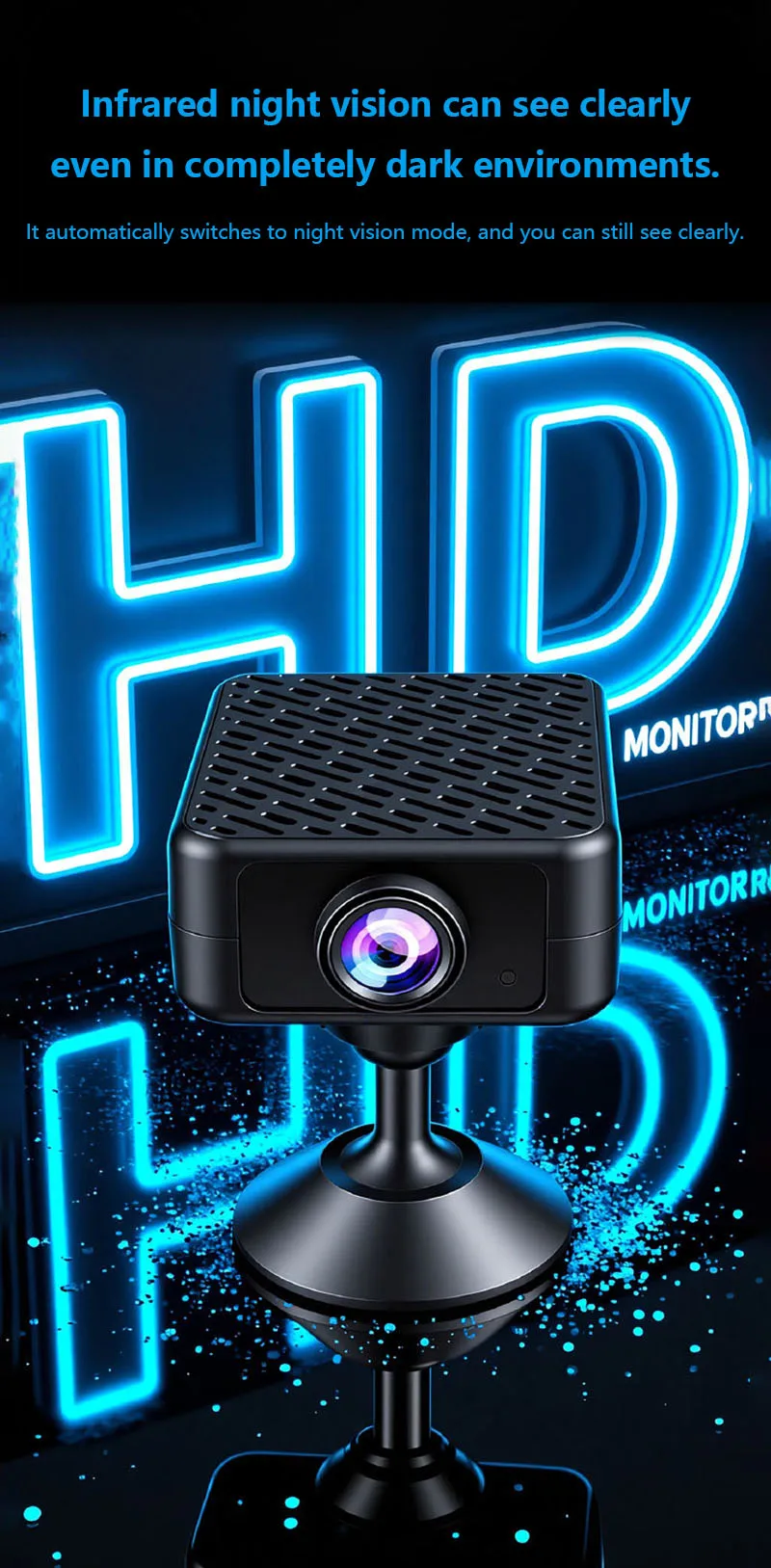 Lenovo Security Camera WiFi-Connected Remote Smart Monitoring 140-Degree HD Camera DVR Battery Backup in Case of Power Outage