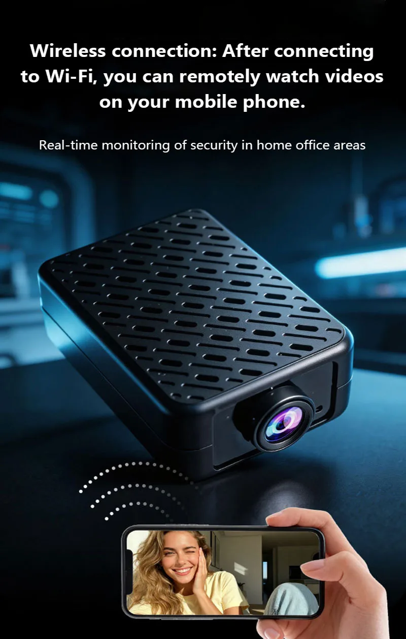 Lenovo Security Camera WiFi-Connected Remote Smart Monitoring 140-Degree HD Camera DVR Battery Backup in Case of Power Outage