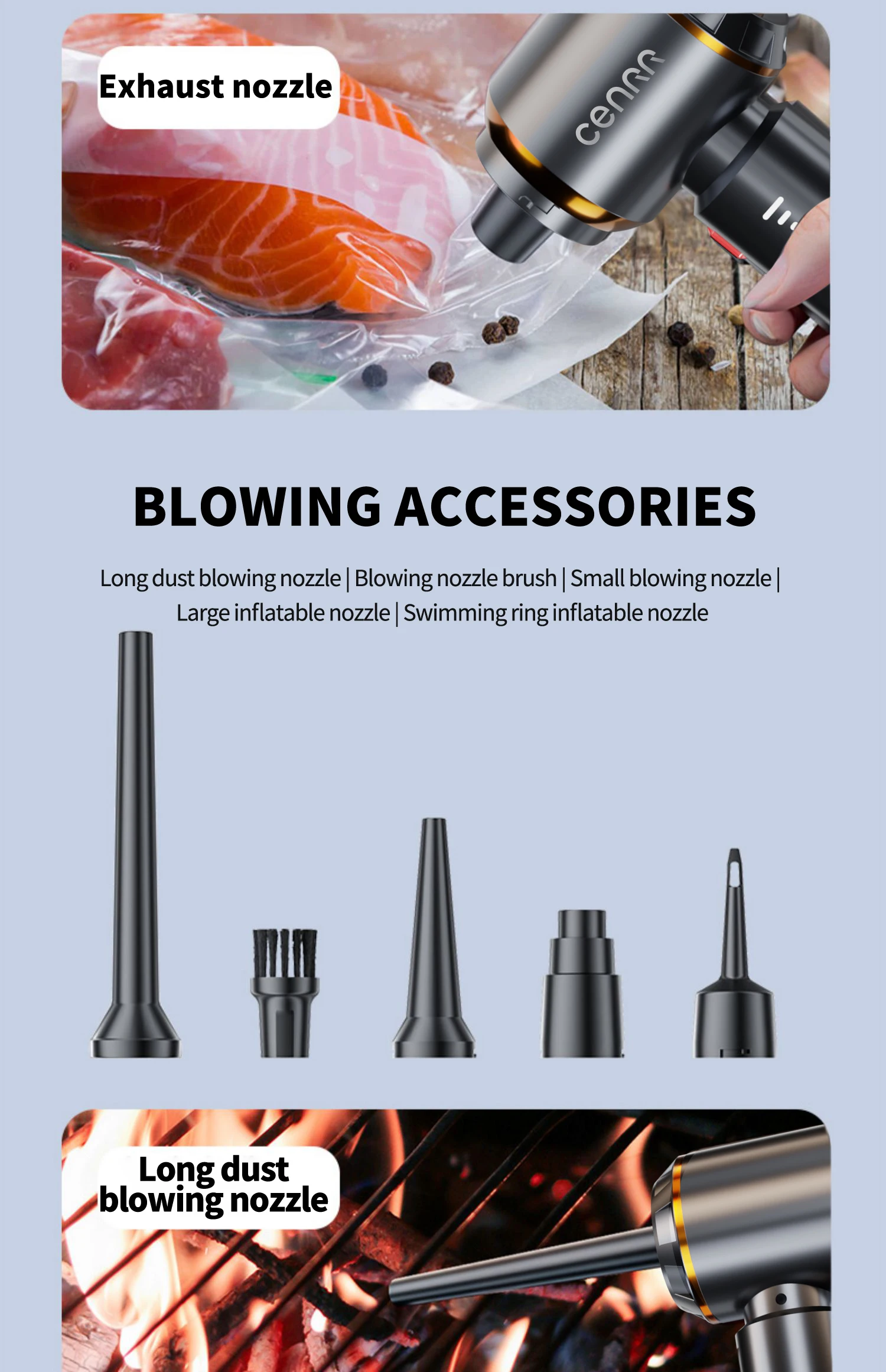 CENRR Portable Wireless Car Vacuum Cleaner Mini Powerful 998000PA Home Appliance Handheld Blower Vacuum Cleaner for Car Cleaner