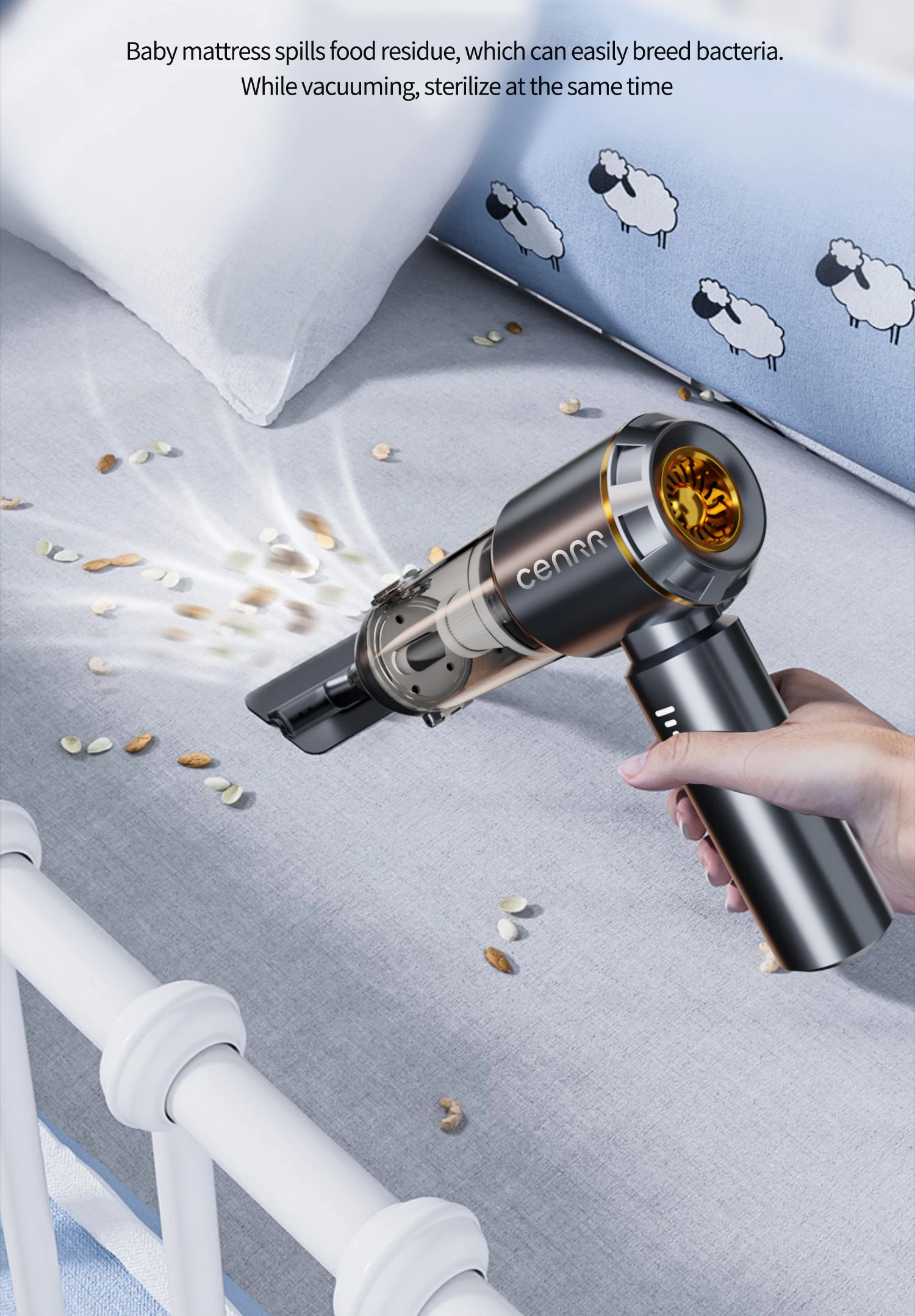 CENRR Portable Wireless Car Vacuum Cleaner Mini Powerful 998000PA Home Appliance Handheld Blower Vacuum Cleaner for Car Cleaner