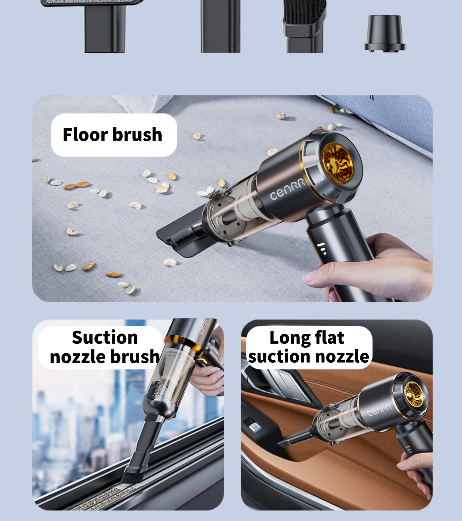 CENRR Portable Wireless Car Vacuum Cleaner Mini Powerful 998000PA Home Appliance Handheld Blower Vacuum Cleaner for Car Cleaner