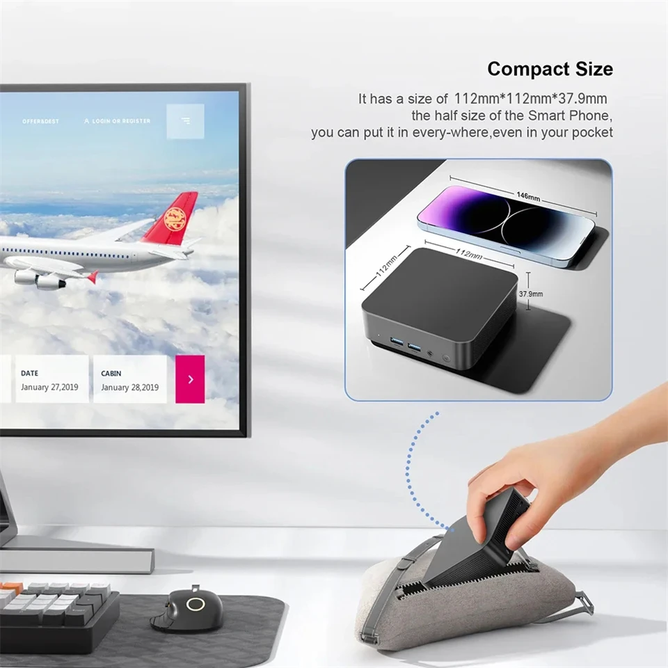 Portable Mini PC Intel Core I9 10980HK/8950HK/i3-6100U Computer Windows 11 Pro 16GB 1TB 2TB Gaming PC WiFi6 BT5.2 USB3.0 Mini Desktop PC