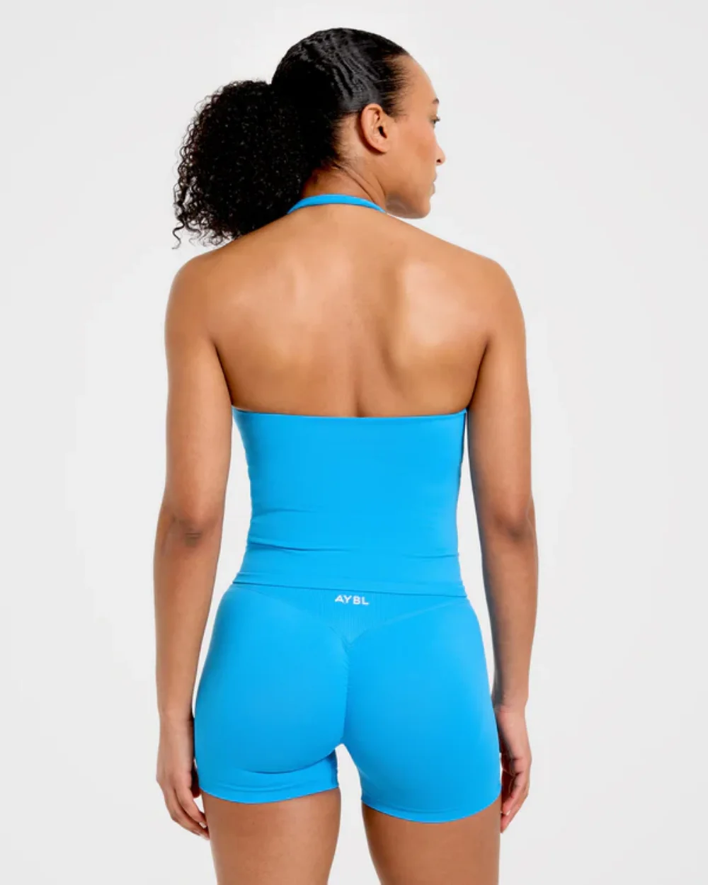 Brand Halter-Neck Top & Sports Bra Set, Ruched Butt-Lifting Fitness Shorts, Athletic Shorts, and Stretchy Fitness Leggings