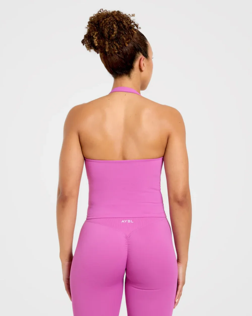 Brand Halter-Neck Top & Sports Bra Set, Ruched Butt-Lifting Fitness Shorts, Athletic Shorts, and Stretchy Fitness Leggings