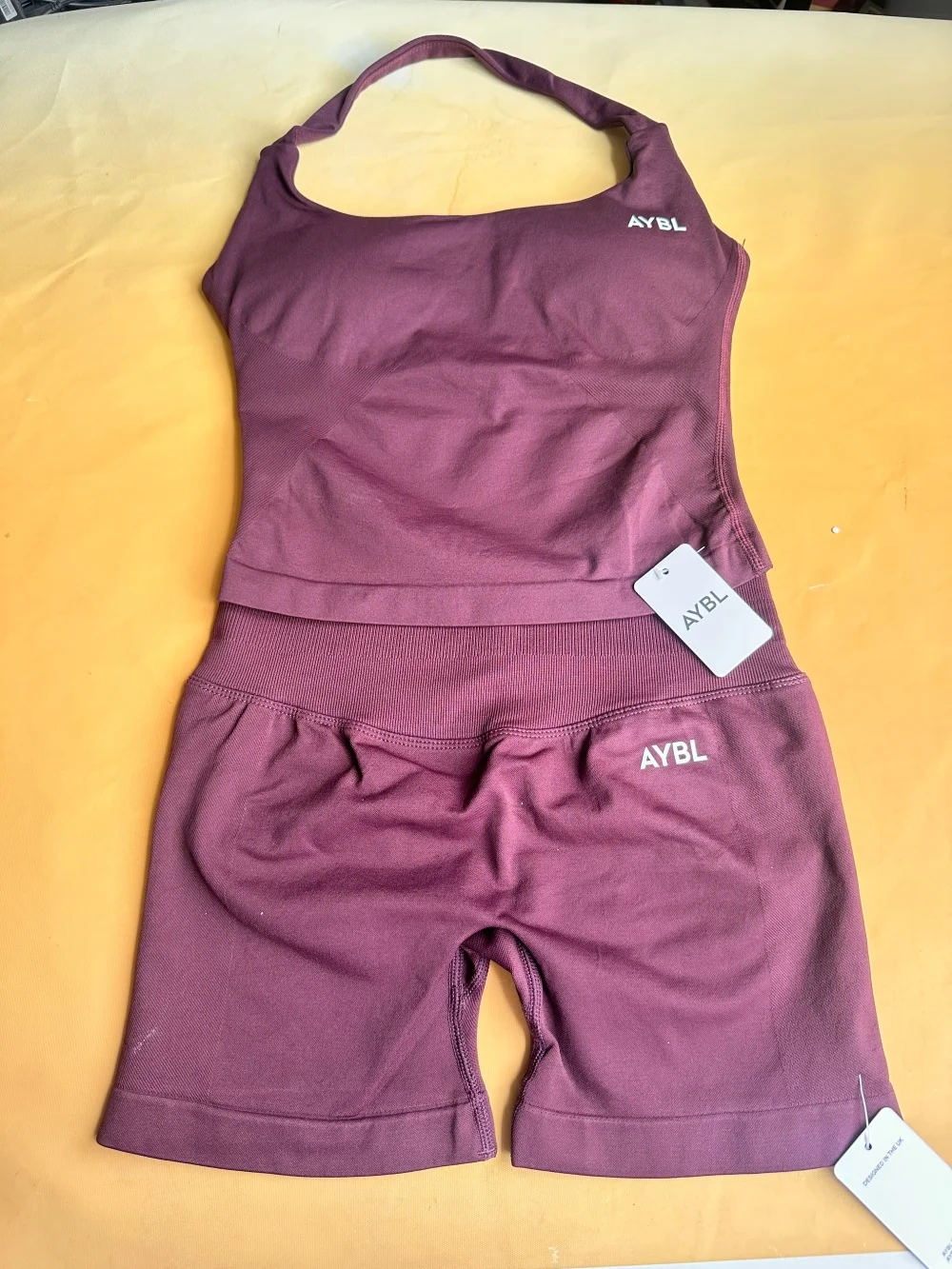 Brand Halter-Neck Top & Sports Bra Set, Ruched Butt-Lifting Fitness Shorts, Athletic Shorts, and Stretchy Fitness Leggings