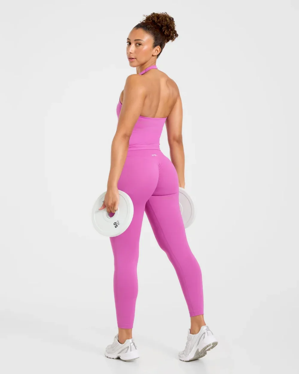 Brand Halter-Neck Top & Sports Bra Set, Ruched Butt-Lifting Fitness Shorts, Athletic Shorts, and Stretchy Fitness Leggings