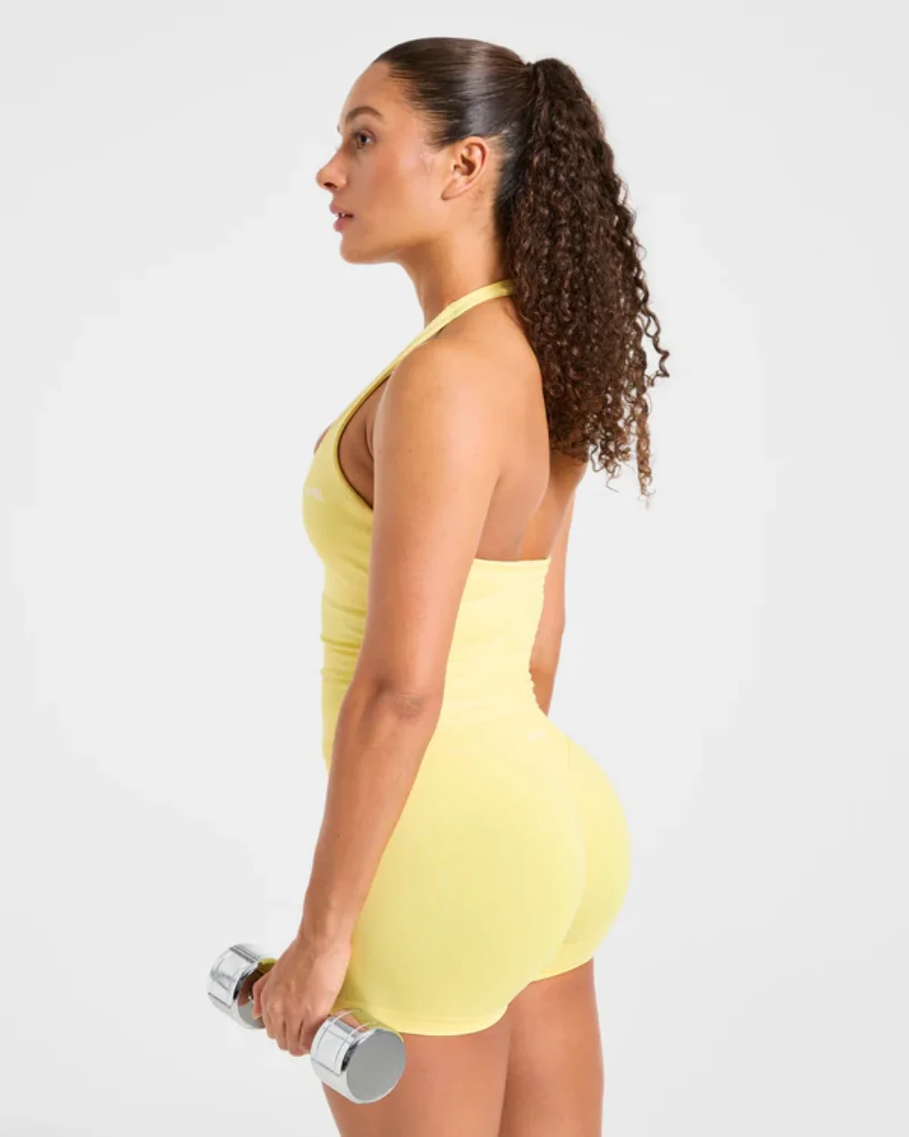 Brand Halter-Neck Top & Sports Bra Set, Ruched Butt-Lifting Fitness Shorts, Athletic Shorts, and Stretchy Fitness Leggings