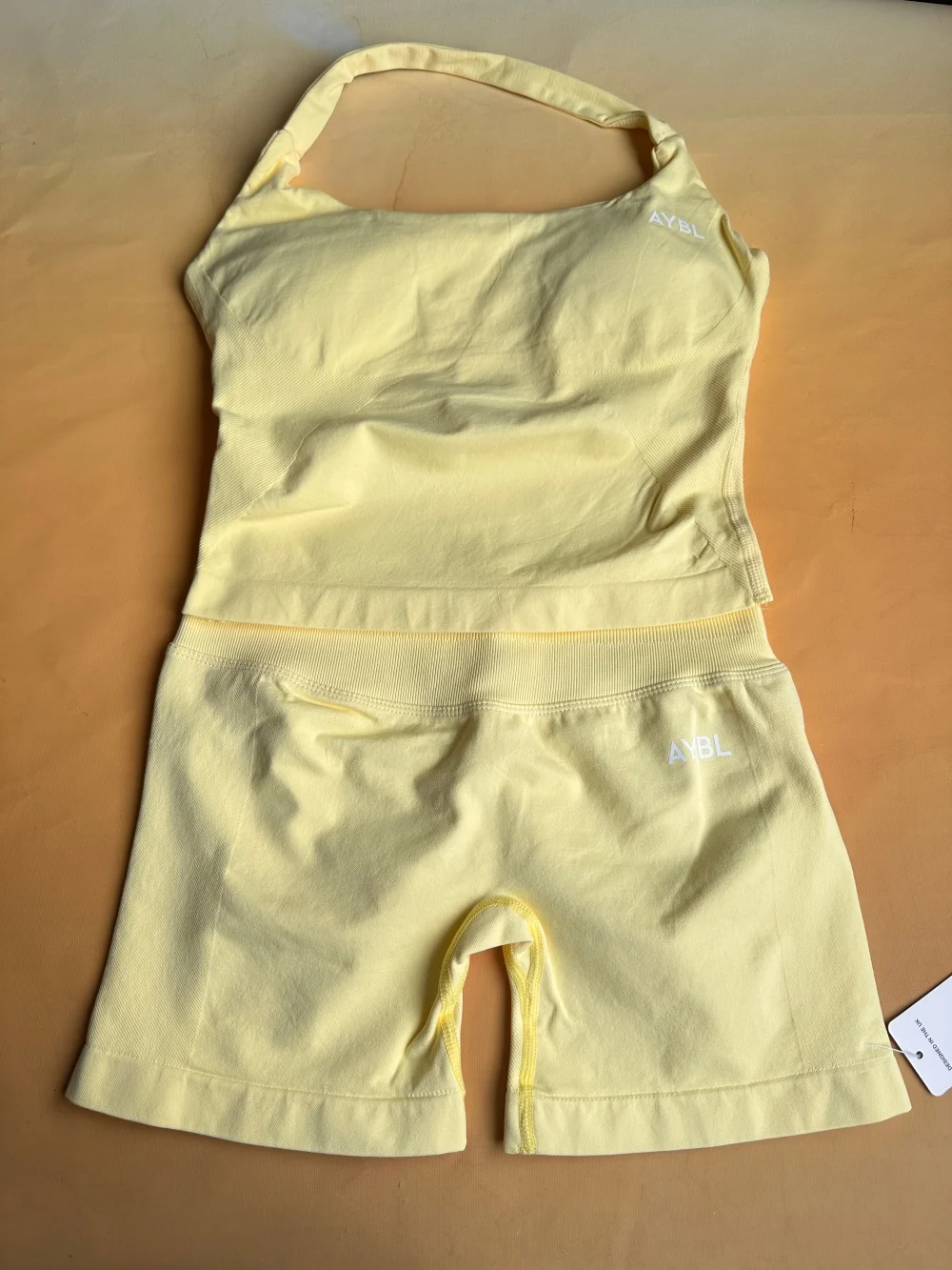 Brand Halter-Neck Top & Sports Bra Set, Ruched Butt-Lifting Fitness Shorts, Athletic Shorts, and Stretchy Fitness Leggings