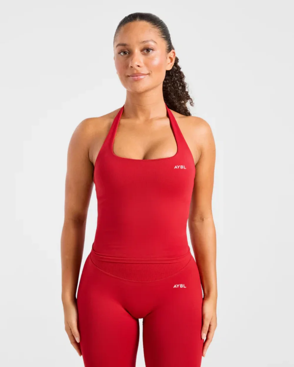 Brand Halter-Neck Top & Sports Bra Set, Ruched Butt-Lifting Fitness Shorts, Athletic Shorts, and Stretchy Fitness Leggings