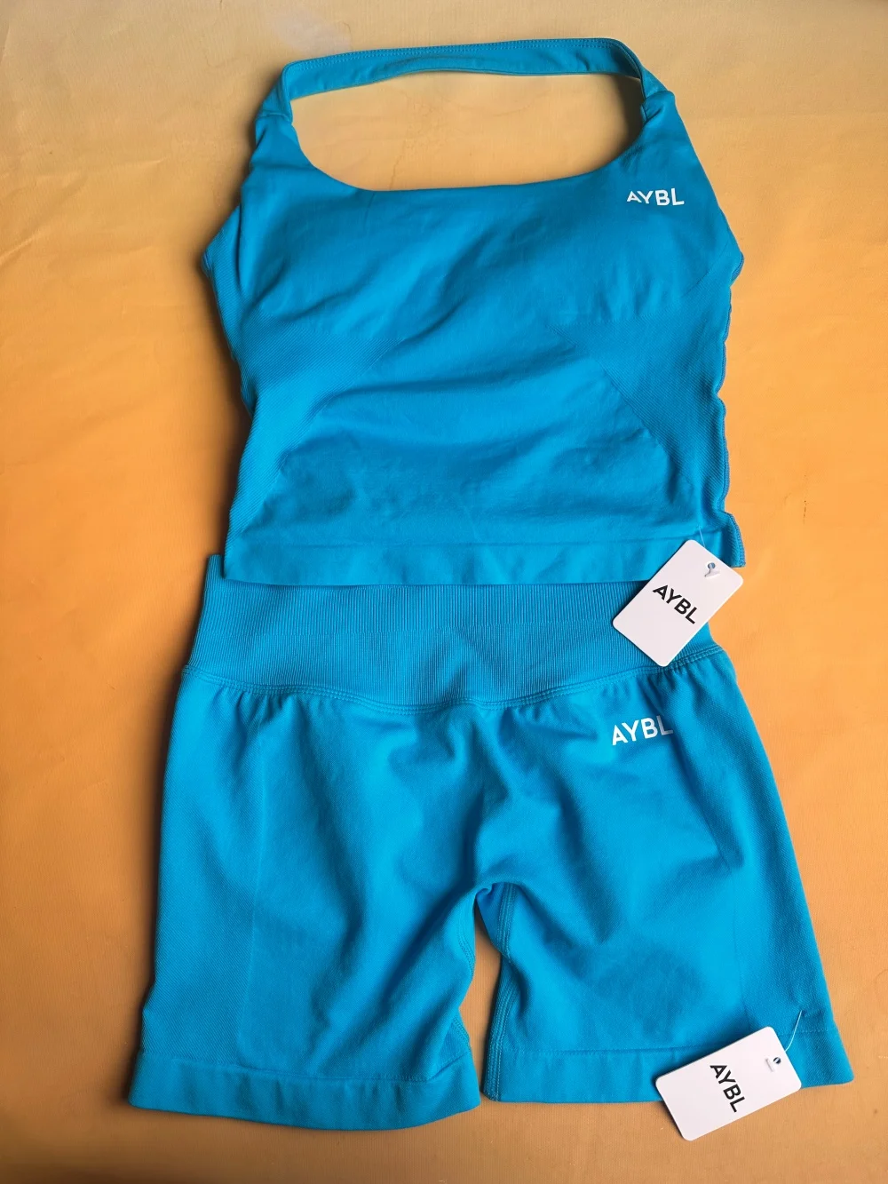 Brand Halter-Neck Top & Sports Bra Set, Ruched Butt-Lifting Fitness Shorts, Athletic Shorts, and Stretchy Fitness Leggings