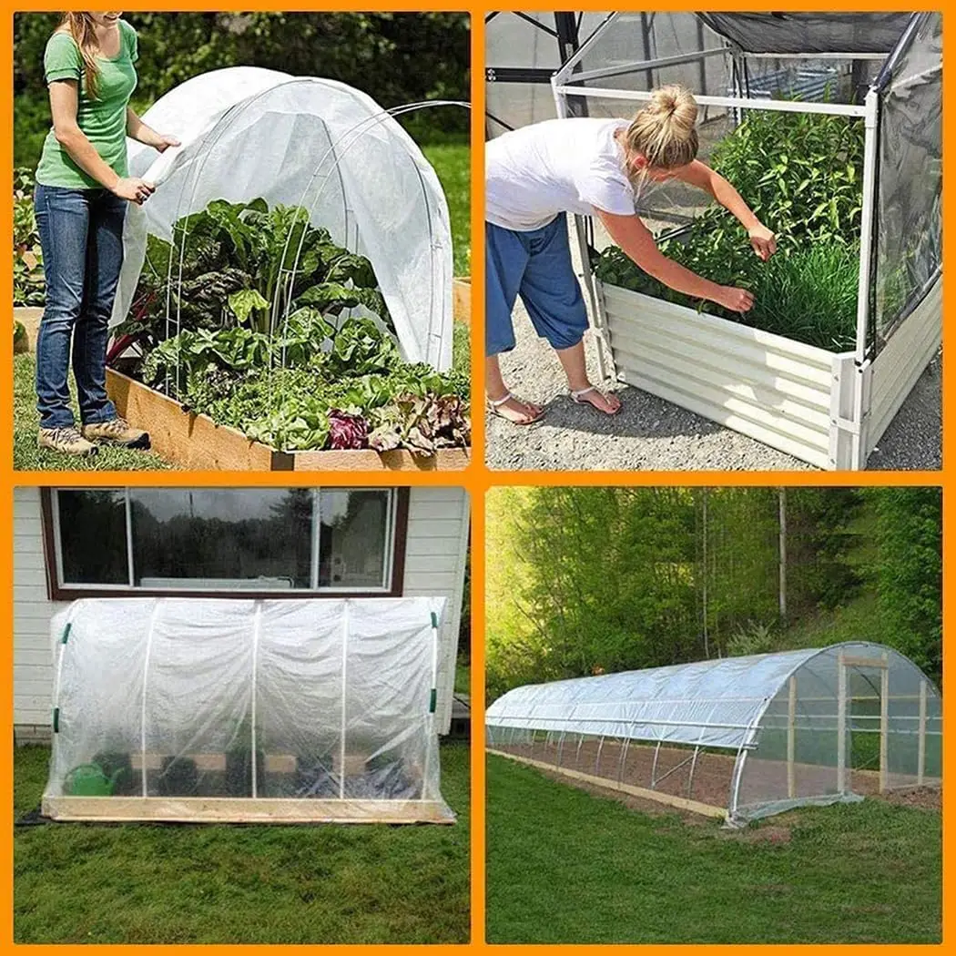 2x4m/2m Clear Waterproof Tarp Transparent Poly Tarpaulin Anti Tear Cover with Rustproof Grommets for Patio Garden Chicken Coop