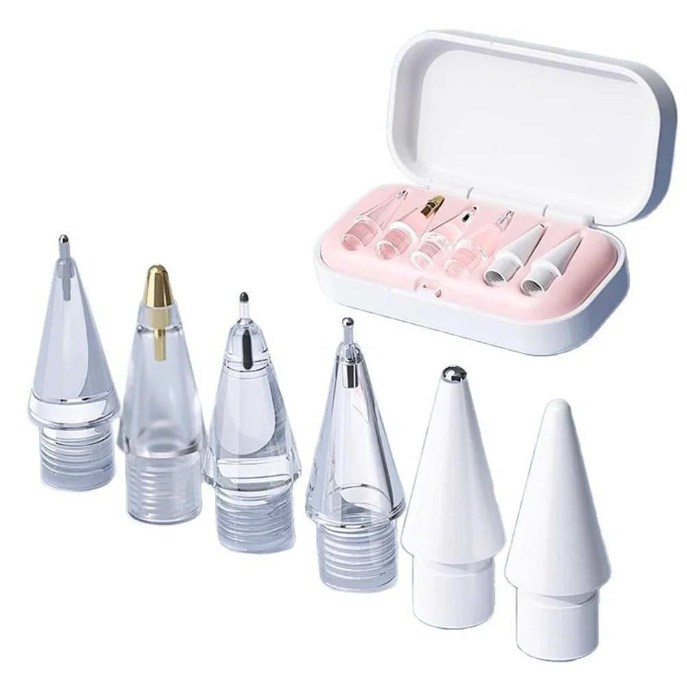 4/6pcs Pencil Nib Tips for Apple Pencil Pro 2nd 1st Gen Replacement Stylus Pen Tip for iPad Pen Nibs With Storage Case Set
